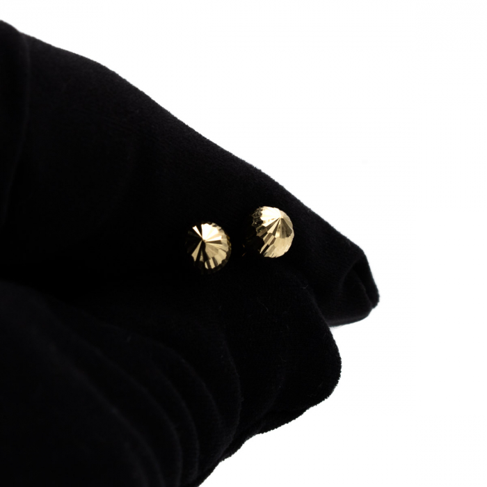 Cercei aur 14K Pearl cu suprafață texturată, lucioasă [5]