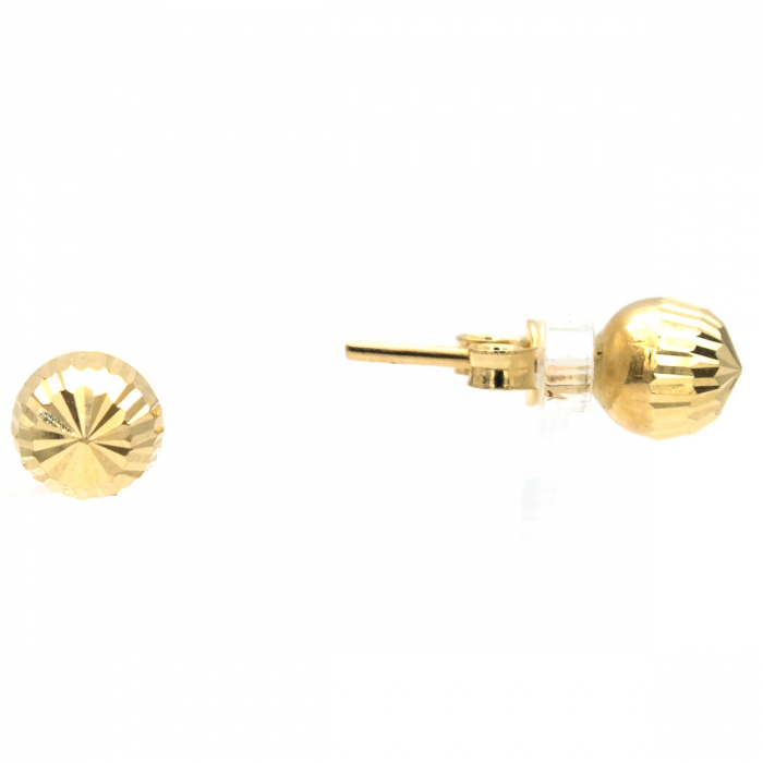 Cercei aur 14K Pearl cu suprafață texturată, lucioasă [2]