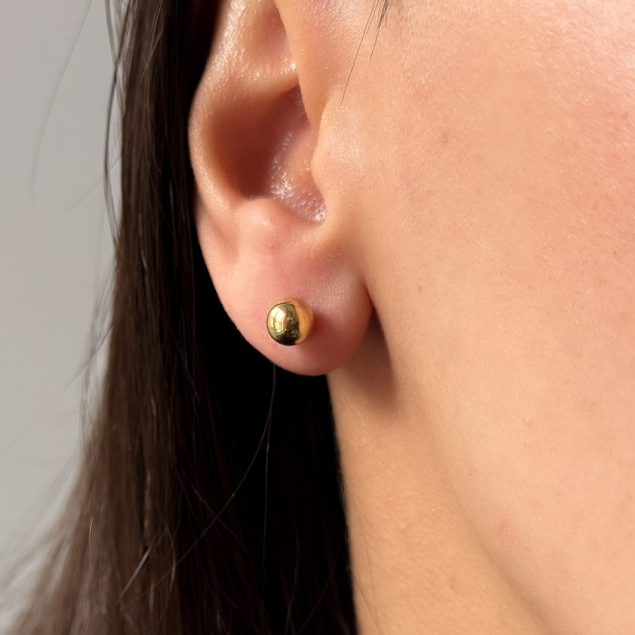 Cercei aur galben 14K sferă medie rotunzi lucioși [3]