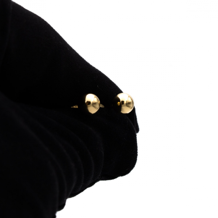 Cercei aur galben 14K sferă medie rotunzi lucioși [5]