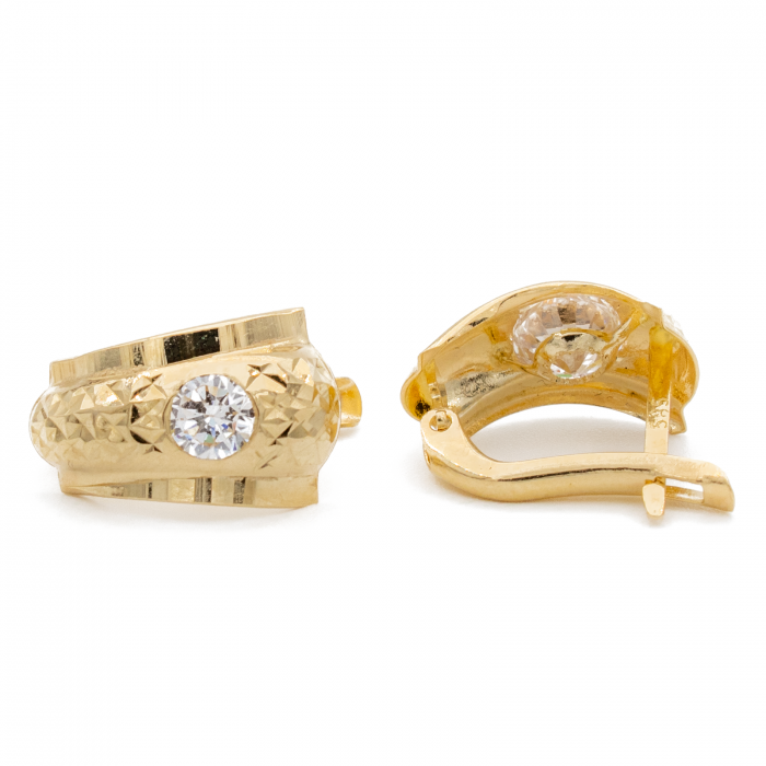 Cercei cu Model si Piatra Aur 14k [2]