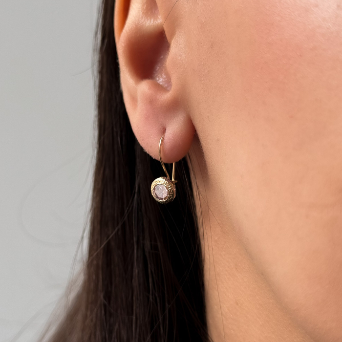 Cercei cu Piatra Roz Aur 14k [2]
