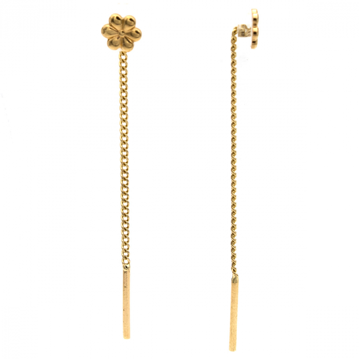 Cercei aur 14K cu motiv floral și design delicat – model Petale [2]