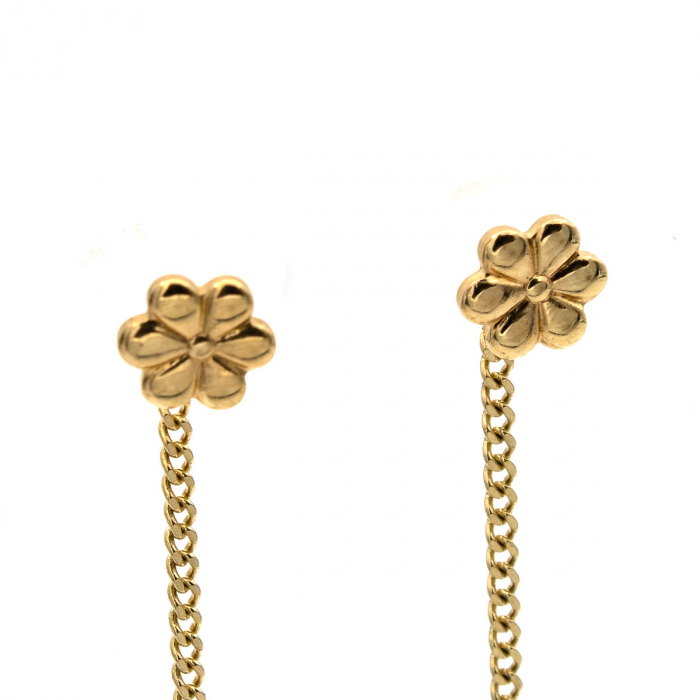 Cercei aur 14K cu motiv floral și design delicat – model Petale [4]