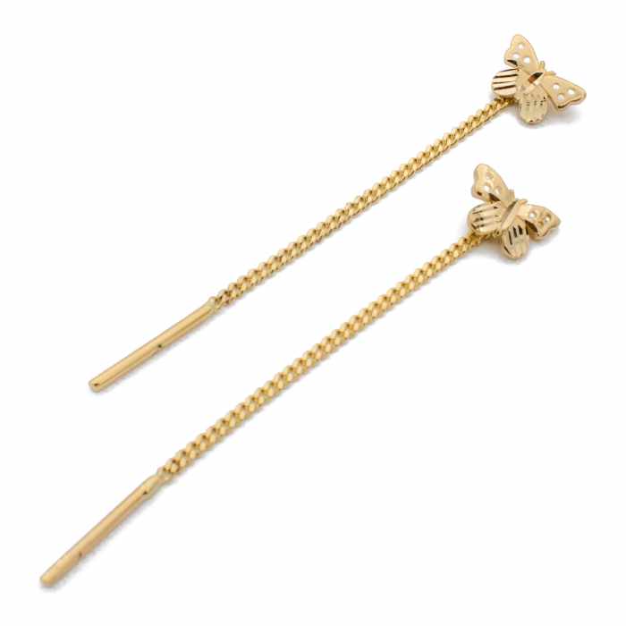Cercei Fluture cu Lant Aur 14k [1]