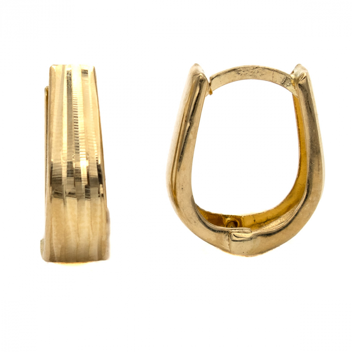 Cercei Glide din aur galben 14K cu design simplu și elegant [2]