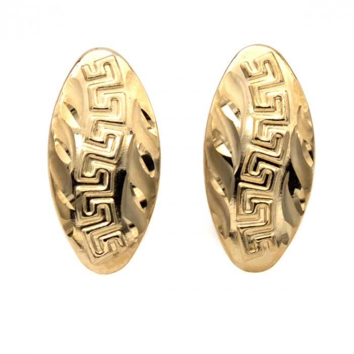 Cercei Hera aur galben 14K cu model gravat [1]