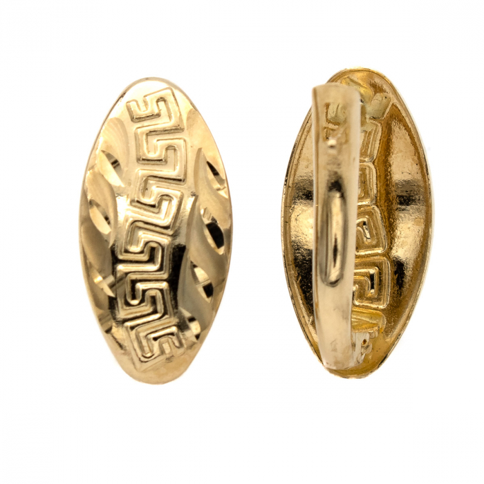 Cercei Hera aur galben 14K cu model gravat [3]