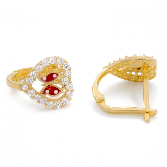 Cercei Inima si Fluture Aur 14k [2]