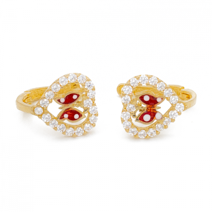 Cercei Inima si Fluture Aur 14k [1]