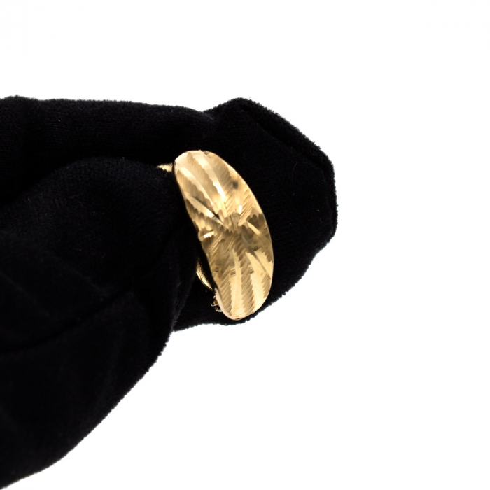 Cercei Opalina aur galben 14K ovali, model texturat [4]