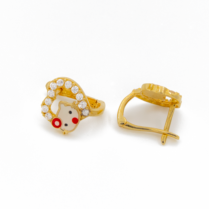 Cercei pentru Copii cu Inima si Hello Kitty Aur 14k [2]