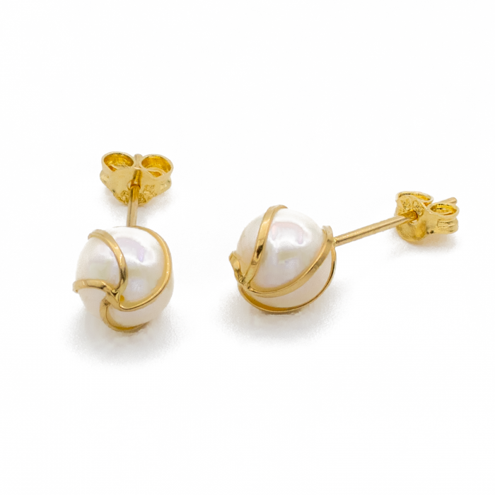 Cercei Perla Alba Aur 14k [2]