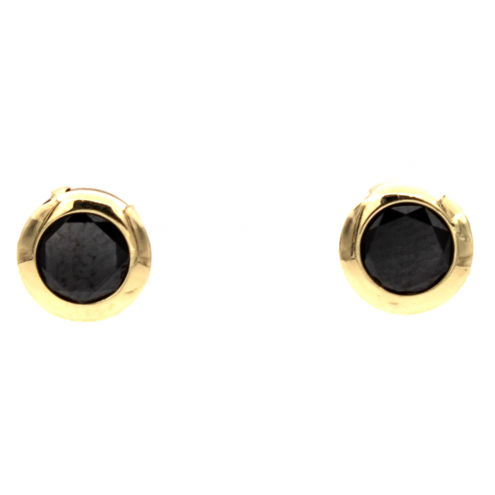 Cercei Midnight din aur galben 14K cu piatră zirconia neagră [1]