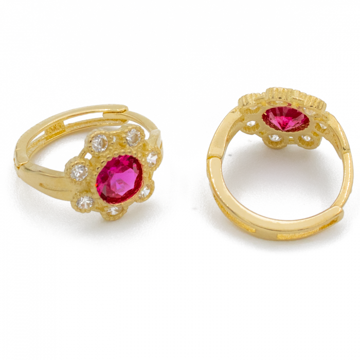 Cercei Piatra Rosie Zirconia Aur 14k [2]