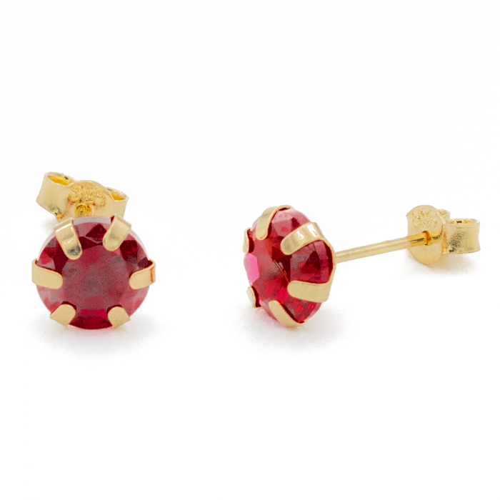 Cercei Piatra Rosie Zirconia Aur 14k [2]
