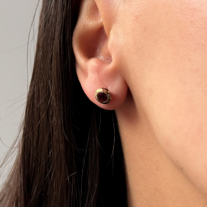 Cercei Red Flame din Aur 14K – Culoare roșu intens [3]