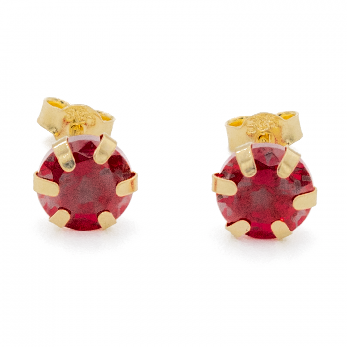 Cercei Piatra Rosie Zirconia Aur 14k [1]