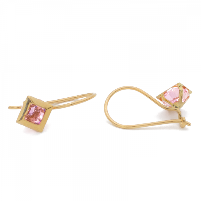 Cercei Piatra Roz Aur 14k [2]