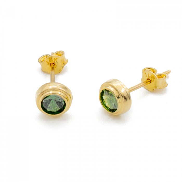 Cercei Piatra Verde Zirconia Aur 14k [2]