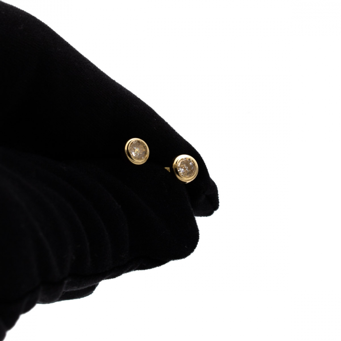 Cercei aur 14K Light Drop cu zirconie rotundă [5]