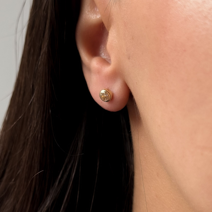 Cercei aur 14K Light Drop cu zirconie rotundă [3]