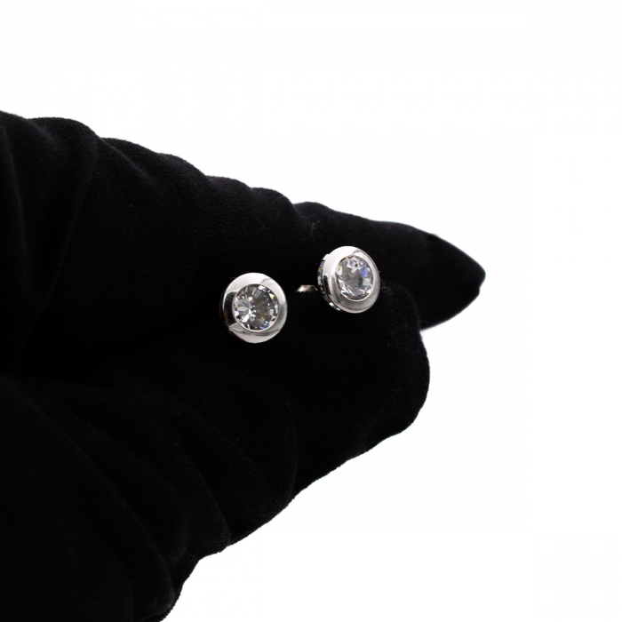 Cercei Ice Touch aur alb 14K cu zirconia [5]