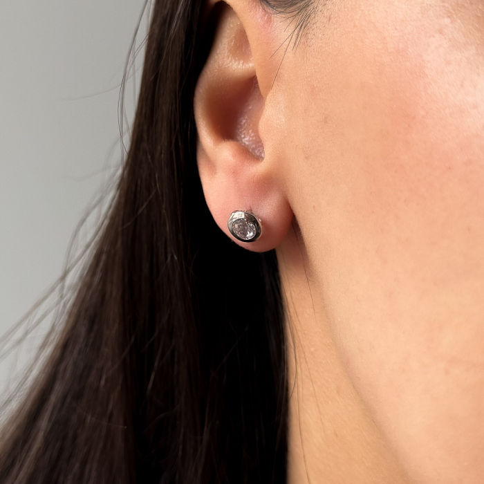 Cercei Ice Touch aur alb 14K cu zirconia [3]