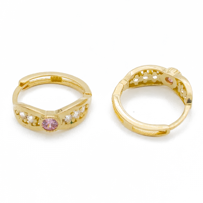 Cercei Piatra Roz Aur 14k [2]