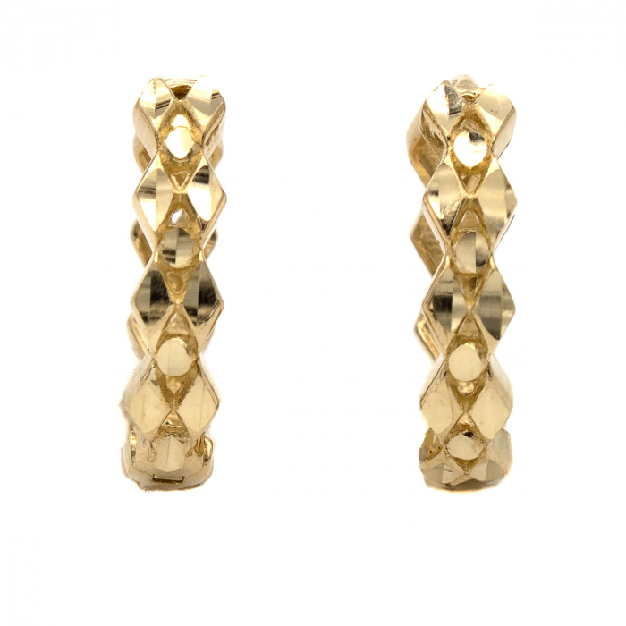 Cercei Polygon aur galben 14K cu model geometric [1]