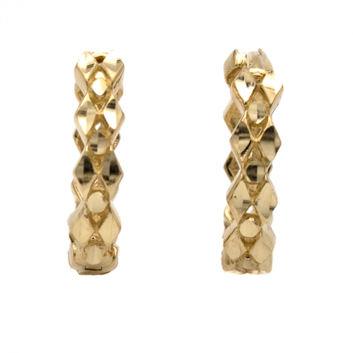 Cercei Polygon aur galben 14K cu model geometric [3]