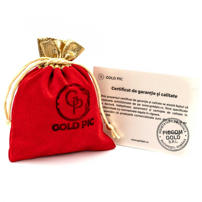 Cercei aur 14K model soare cu zirconii și lanț  – Cercei Sunny [6]
