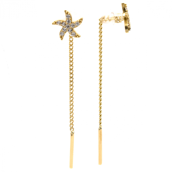 Cercei aur 14K stea de mare – model Starfish Glow elegant [2]