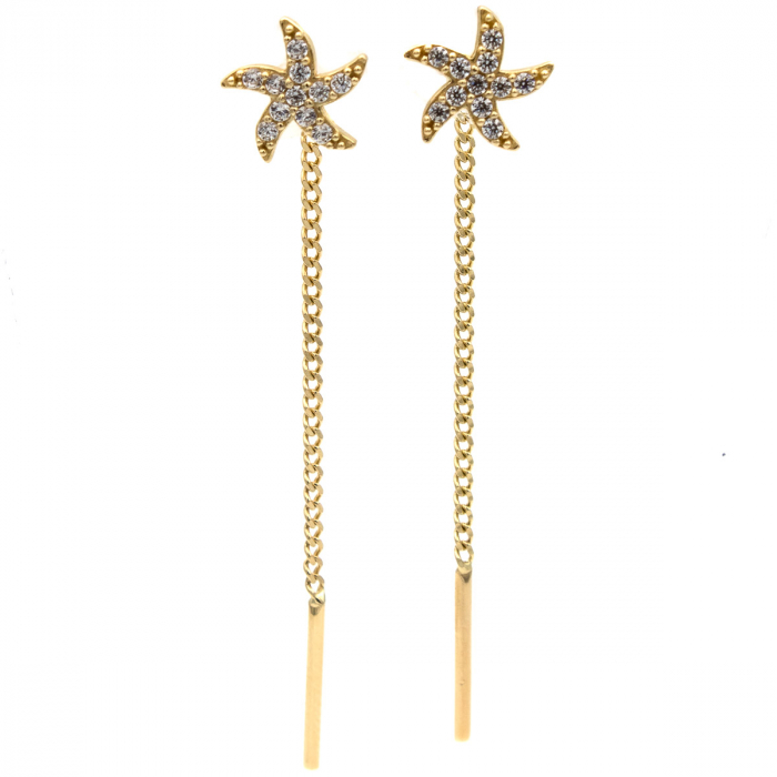 Cercei aur 14K stea de mare – model Starfish Glow elegant [1]