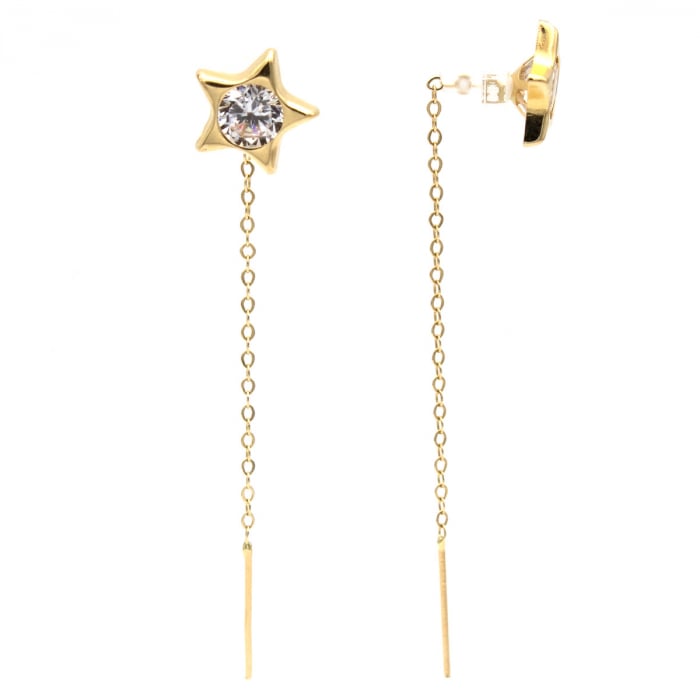 Cercei Stellar din aur 14K – model stea cu zirconiu [2]