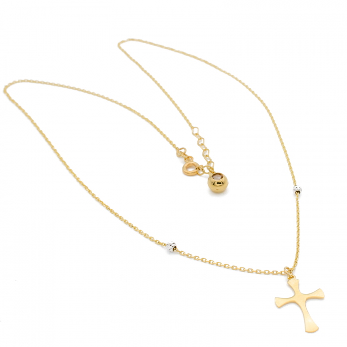 Colier Cruce si Bile Aur 14k [2]