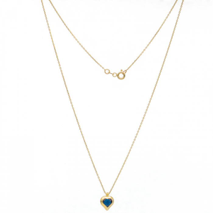 Colier Inima Albastra Aur 14k [1]
