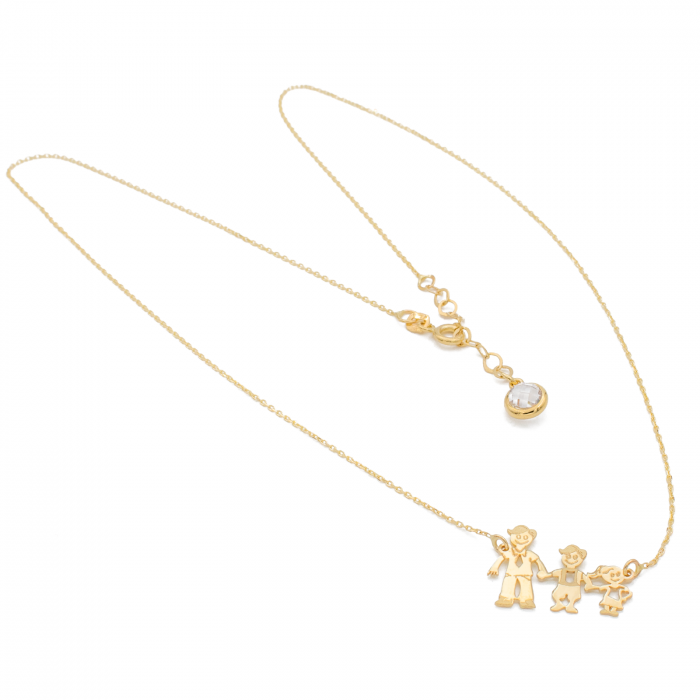 Colier Tata, Baiatul si Fetita Aur 14k [2]