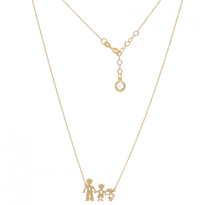 Colier Tata, Baiatul si Fetita Aur 14k [1]