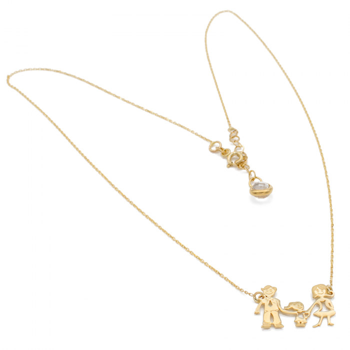 Colier Mama, Tata si Fetita Aur 14k [2]
