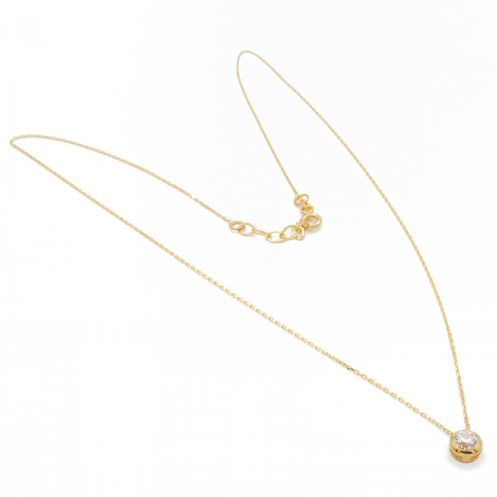 Colier Piatra Alba Aur 14k [2]