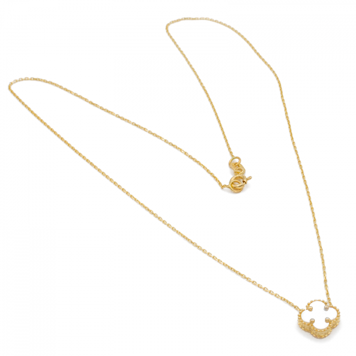 Colier Trifoi Alb Aur 14k [2]