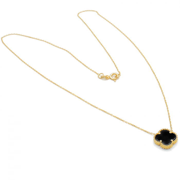 Colier Trifoi Negru Aur 14k [2]