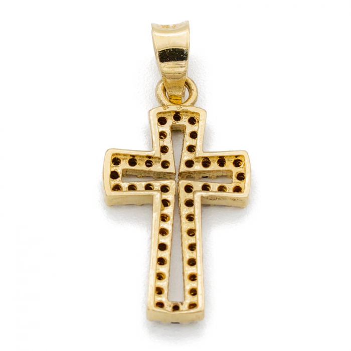 Cruce Pietre Negre Aur 14k [2]