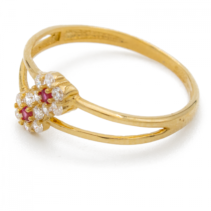 Inel 2 Floricele Aur 14k [2]