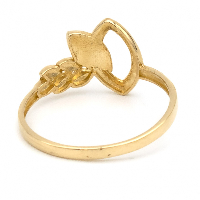 Inel aur galben 14K model frunze  – inel elegant inspirat din natură [7]