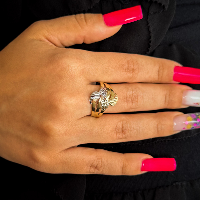 Inel aur galben 14K spirală dublă – bijuterie modernă GOLD PIC [2]