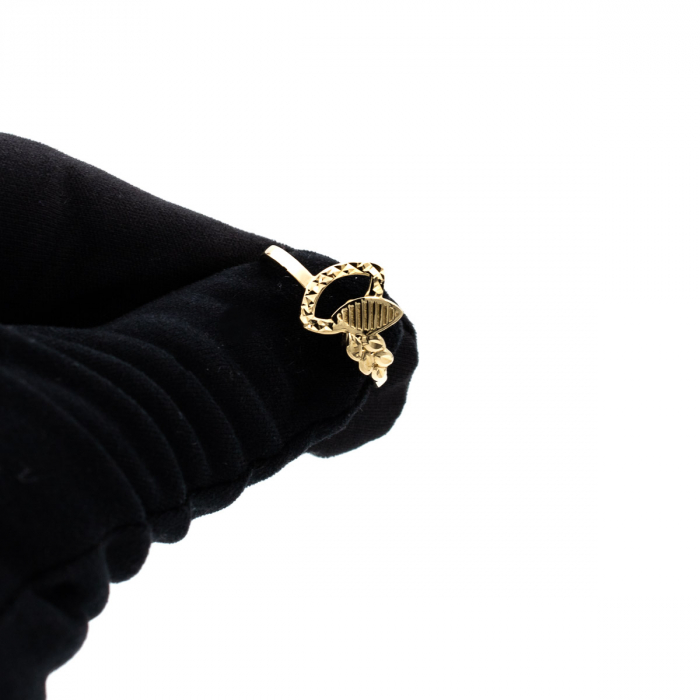Inel aur galben 14K model frunze  – inel elegant inspirat din natură [8]