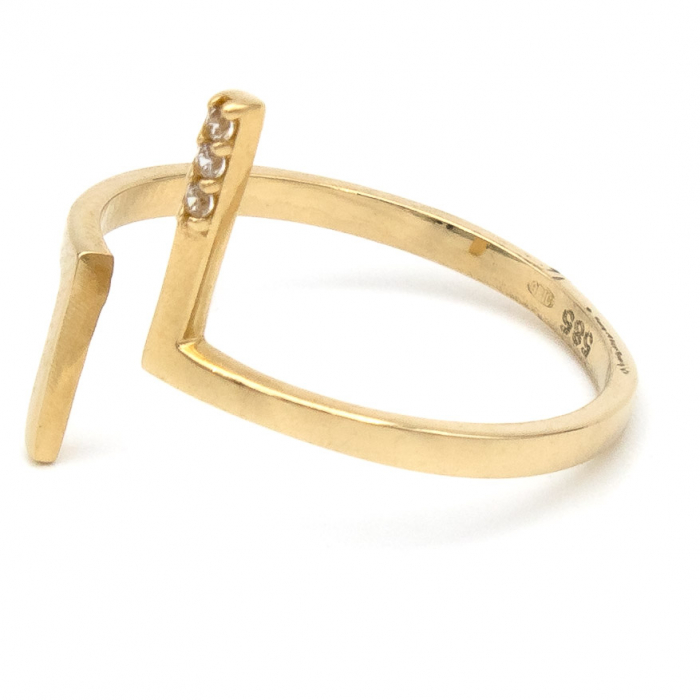 Inel minimalist din aur galben 14K – GOLD PIC [5]