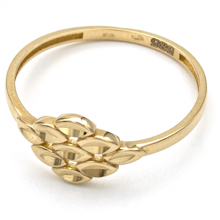 Inel aur galben 14K cu petale în formă de romb –  GOLD PIC [4]